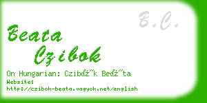beata czibok business card